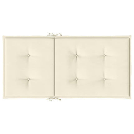 stolehynde m. lav ryg 4 stk. 100x50x2 cm oxfordstof cremefarvet
