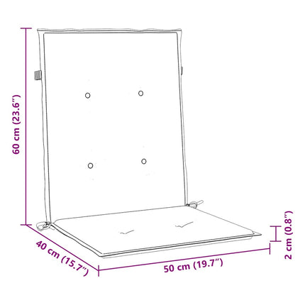 stolehynde m. lav ryg 4 stk. 100x50x2 cm oxfordstof cremefarvet