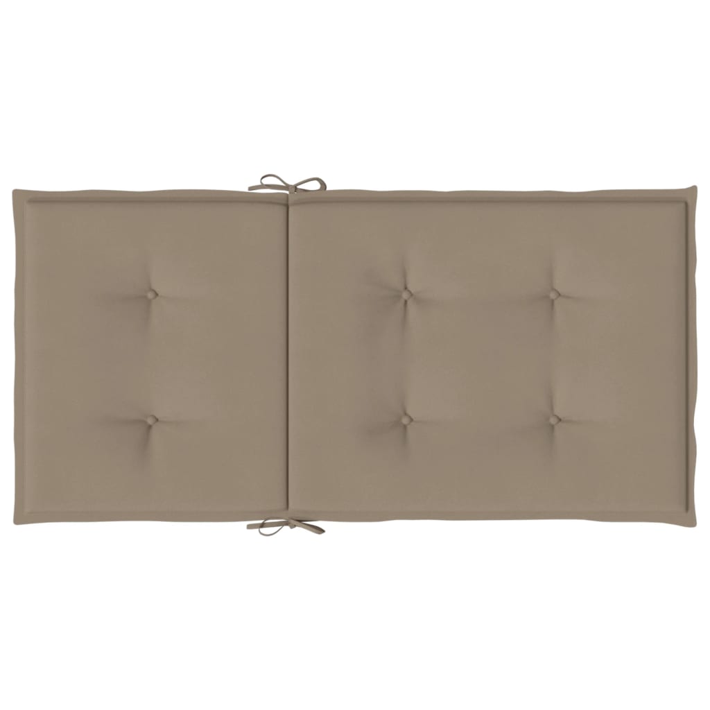 stolehynde m. lav ryg 2 stk. 100x50x3 cm oxfordstof grårun