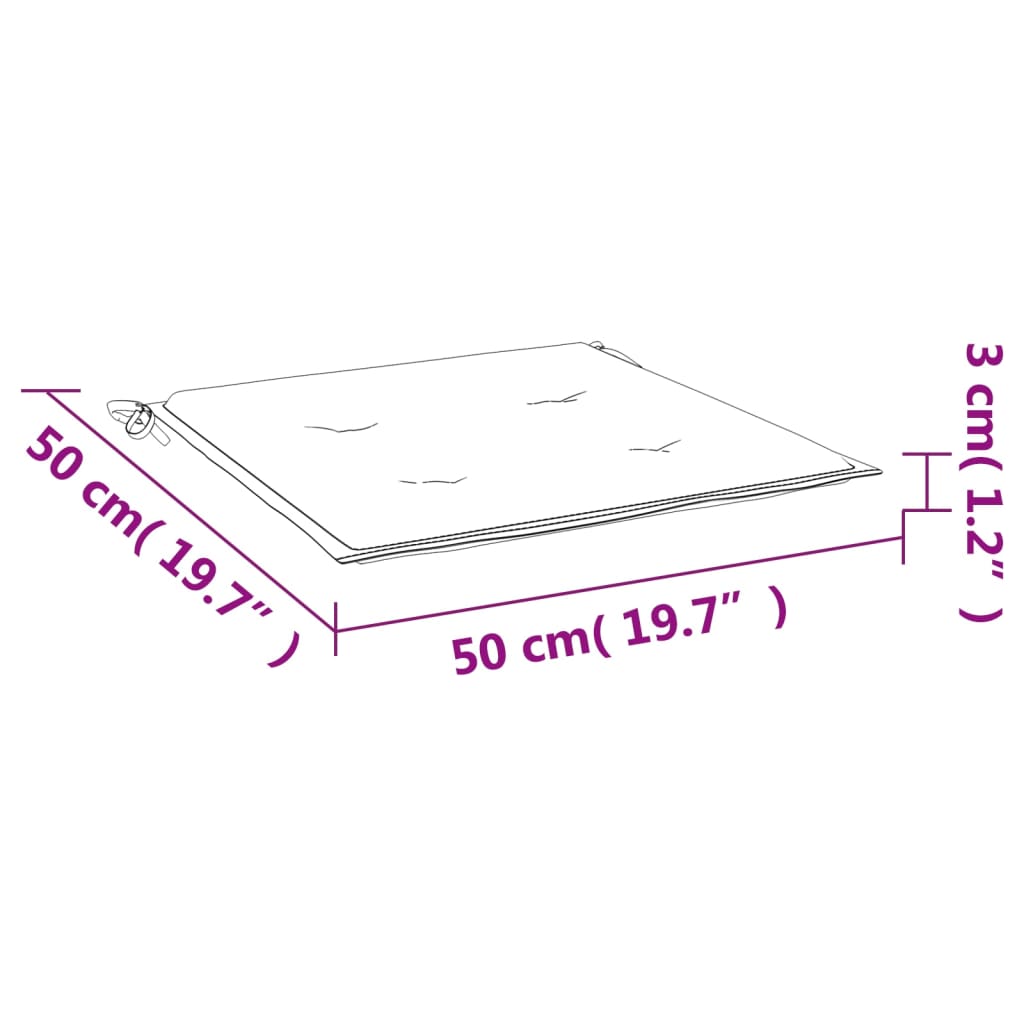hynder til havestol 2 stk. 50x50x4 cm oxfordstof cremefarvet