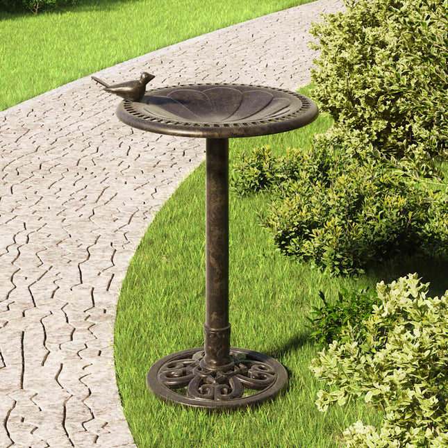 fuglebad plastik bronzefarvet