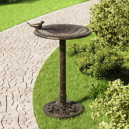 fuglebad plastik bronzefarvet