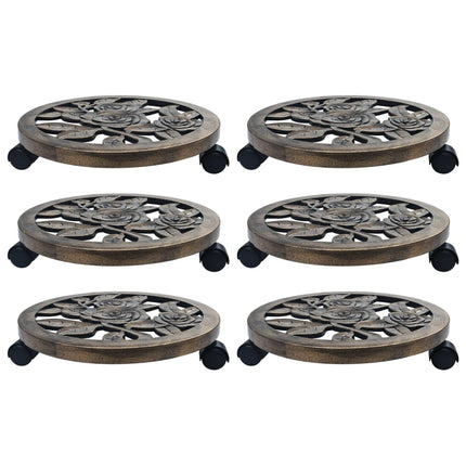 plantevogne 6 stk. 38 cm plastik bronzefarvet