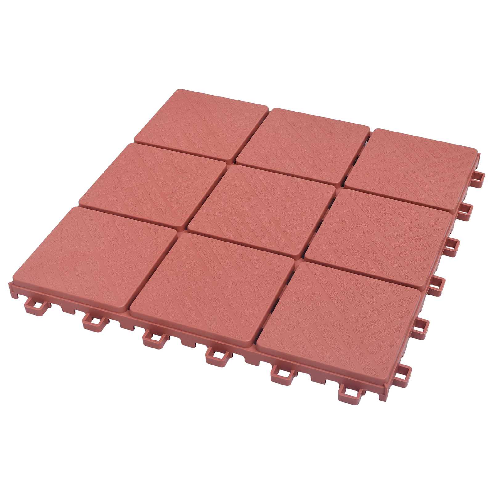 Terrasse Flise 10 pcs Rød 30,5 x 30,5 x 2,2 cm Polypropylen