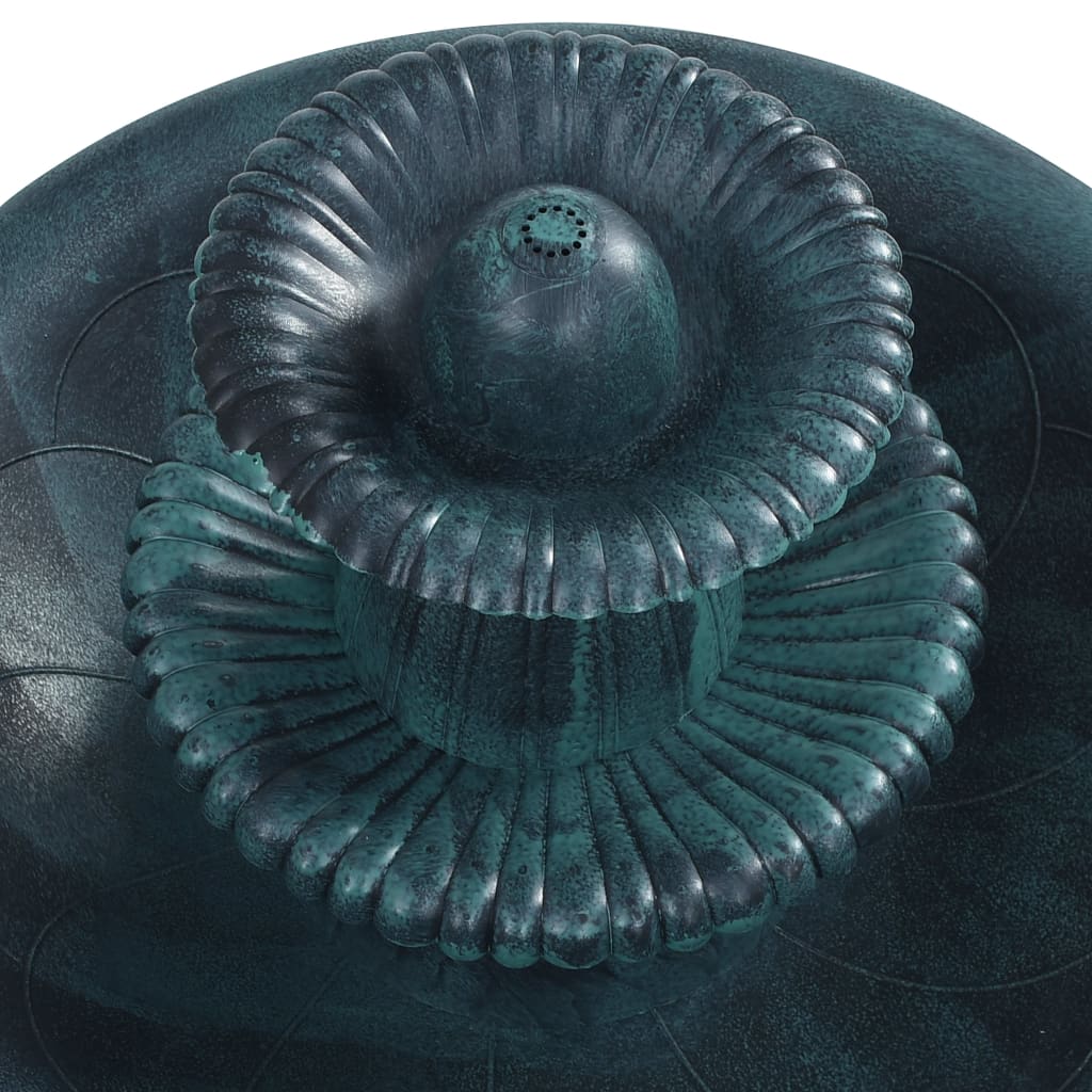 fuglebad med springvand 50x91 cm plastik grøn