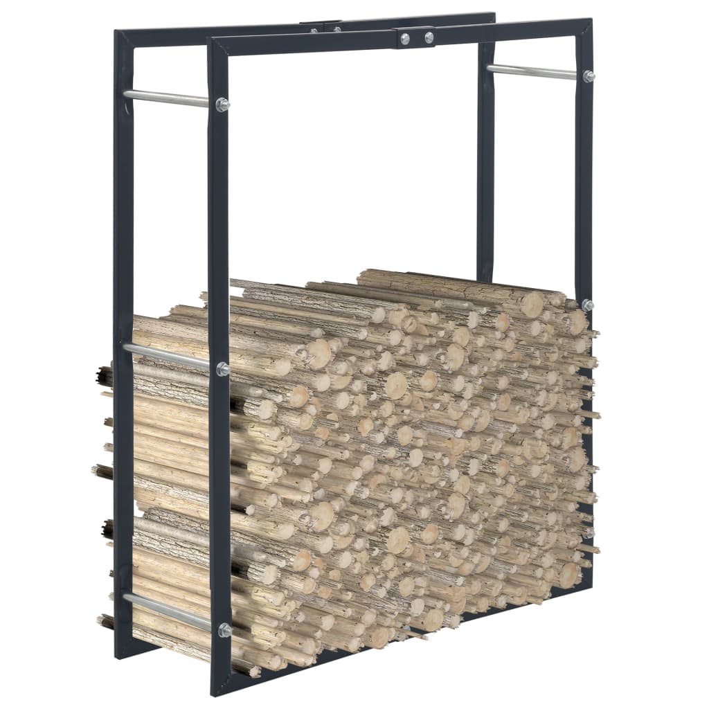 brændestativ 80x25x100 cm stål sort billede