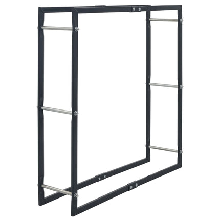 brændestativ 100x25x100 cm stål sort