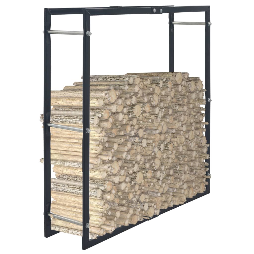 brændestativ 100x25x100 cm stål sort billede