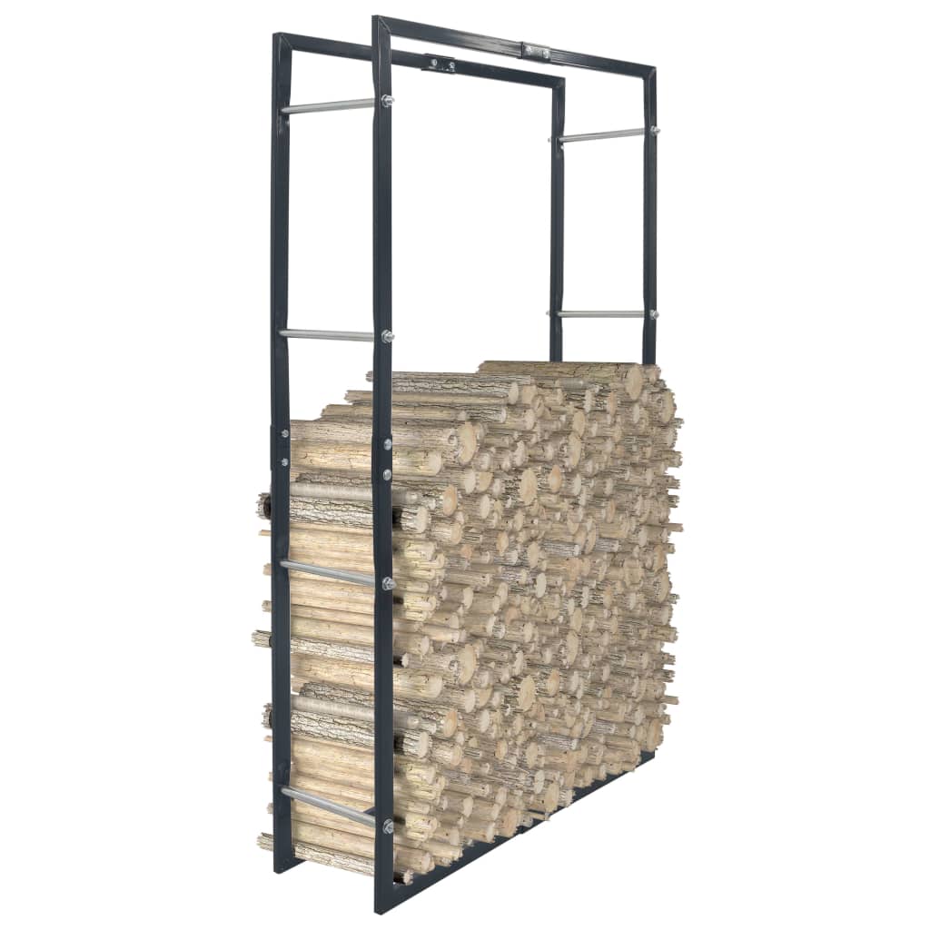 brændestativ 80x25x150 cm stål sort billede