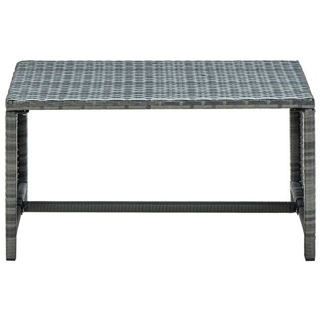 sofabord 70x40x38 cm polyrattan antracitgrå