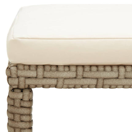 havetaburetter 2 stk. med hynder polyrattan beige