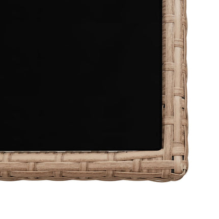 udendørs spisebordssæt 15 dele med hynder polyrattan beige