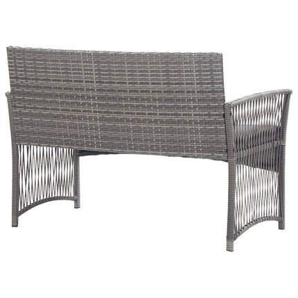 haveloungesæt 4 dele med hynde polyrattan antracitgrå