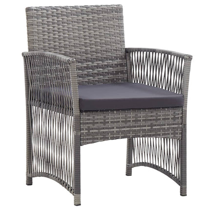 havestole med hynder 2 stk. polyrattan antracitgrå