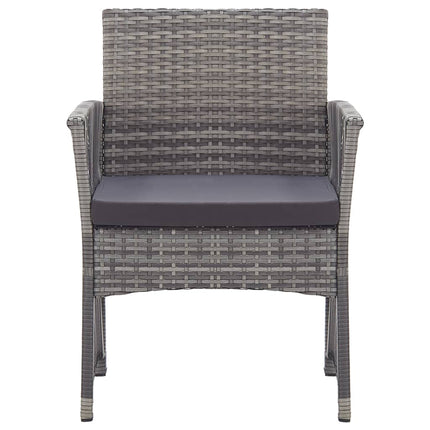 havestole med hynder 2 stk. polyrattan antracitgrå