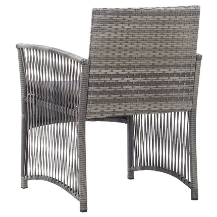 havestole med hynder 2 stk. polyrattan antracitgrå