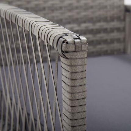 havestole med hynder 2 stk. polyrattan antracitgrå
