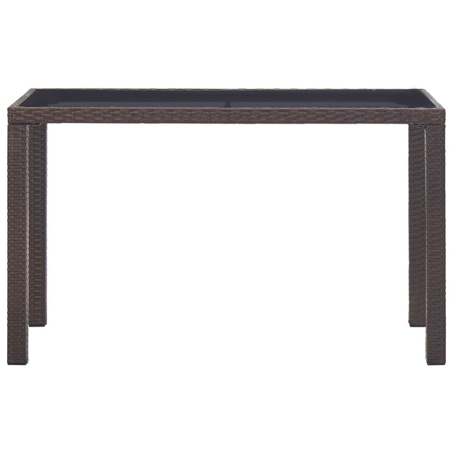 havebord 123 x 60 x 74 cm polyrattan brun