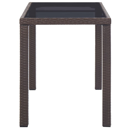 havebord 123 x 60 x 74 cm polyrattan brun