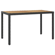 havebord 123 x 60 x 74 cm massivt akacietræ sort og brun