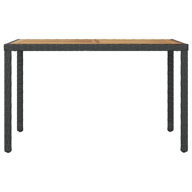 havebord 123 x 60 x 74 cm massivt akacietræ sort og brun