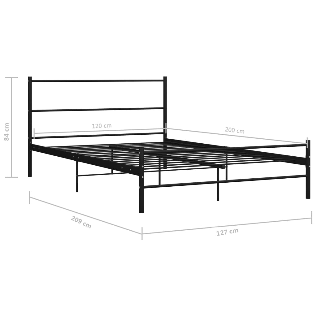 sengestel 120 x 200 cm metal sort