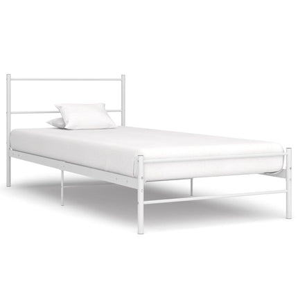 sengestel 90x200 cm metal hvid