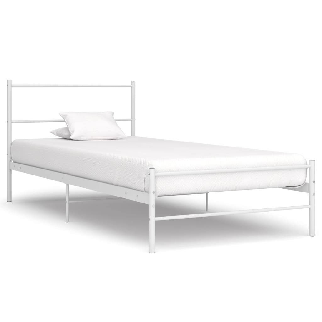 sengestel 90x200 cm metal hvid
