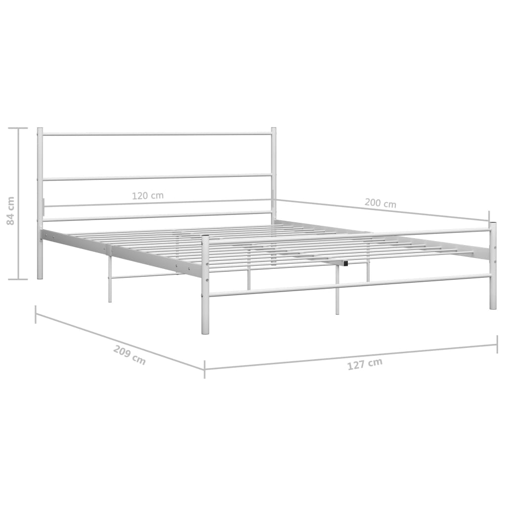 sengestel 120 x 200 cm metal hvid