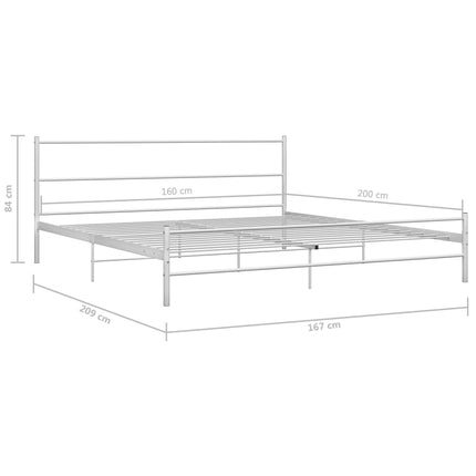 sengestel 160 x 200 cm metal hvid