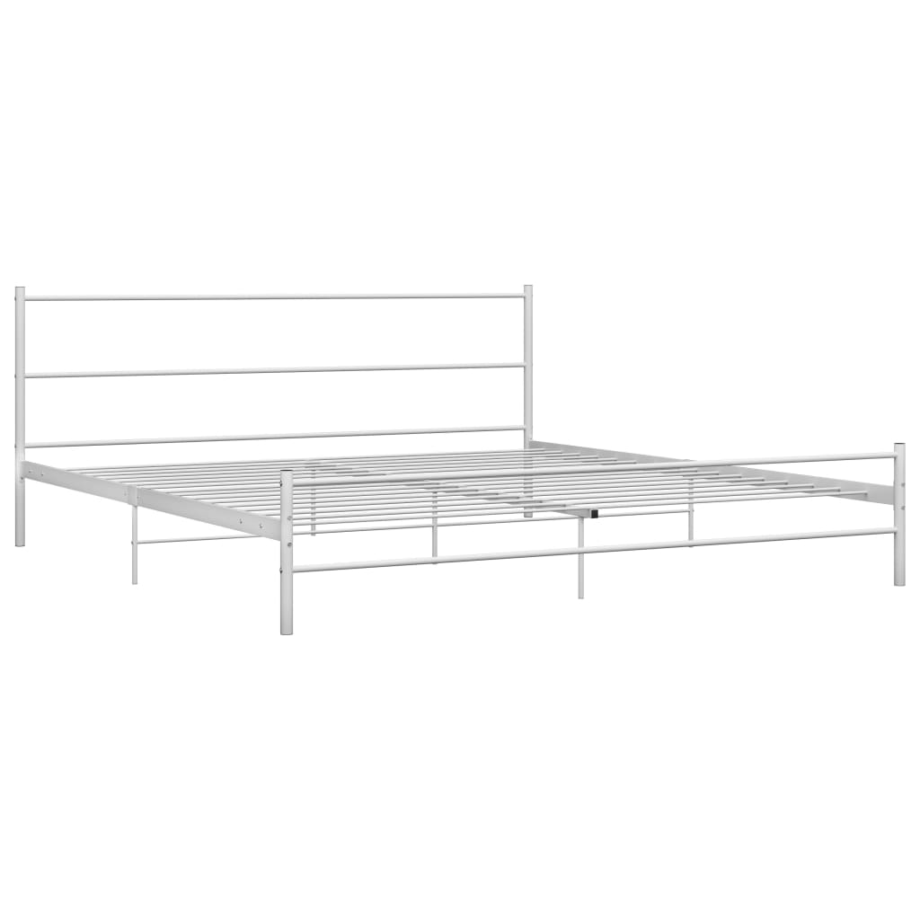 sengestel 200 x 200 cm metal hvid