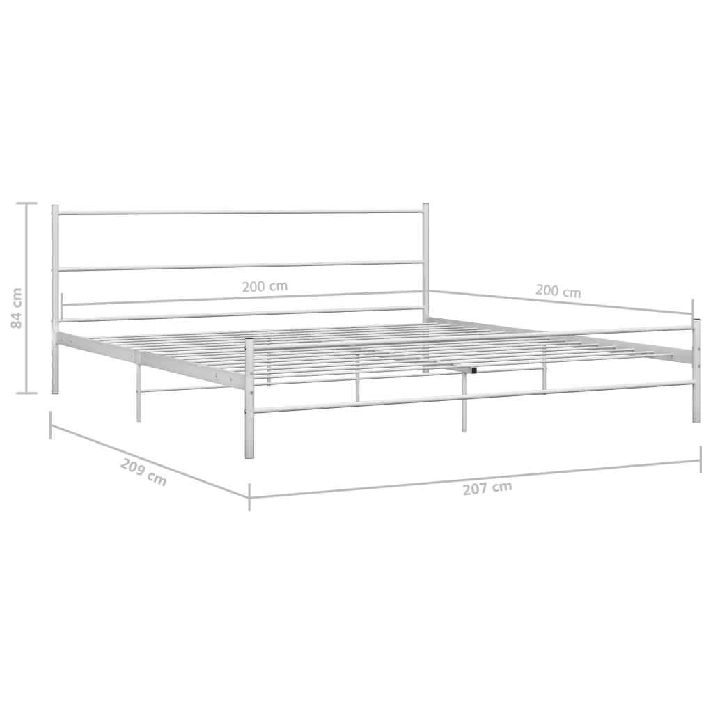 sengestel 200 x 200 cm metal hvid