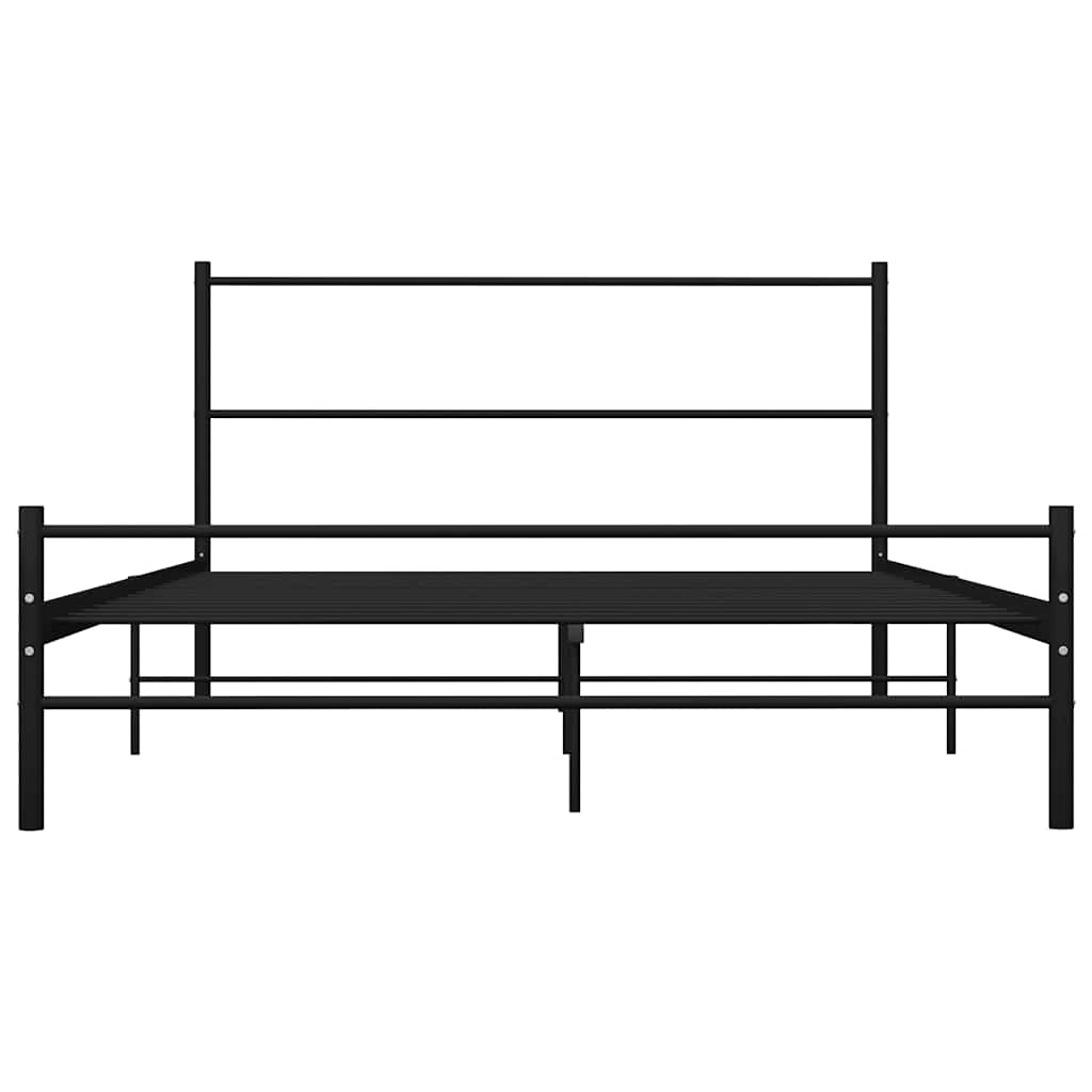 Sengeramme med hovedgærde uden madras 140x200 cm metal Sort