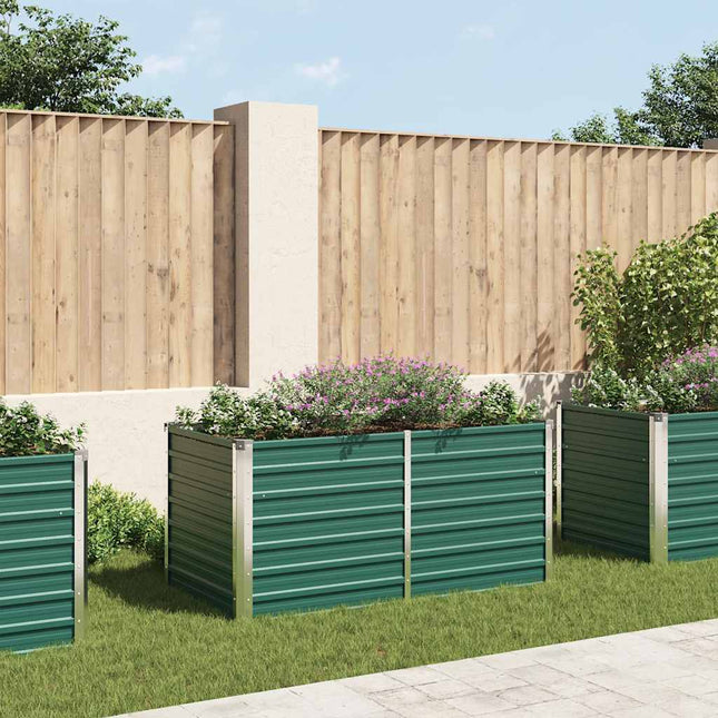 hævet plantekasse 160 x 80 x 77 galvaniseret stål grøn