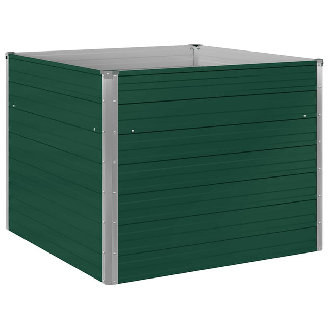 hævet havekasse 100 x 100 x 77 galvaniseret stål grøn
