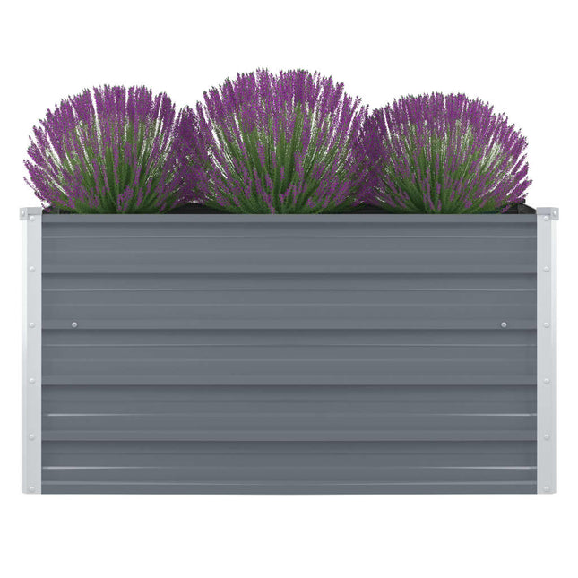 forhøjet blomsterbed 100 x 100 x 45 cm galvaniseret stål grå