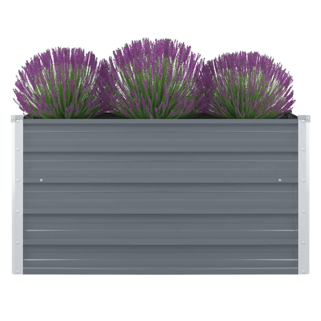 Forhøjet Blomsterbed 100 X 100 X 45 Cm Galvaniseret Stål Grå - Vidaxl