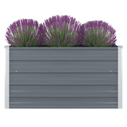 forhøjet blomsterbed 100 x 100 x 45 cm galvaniseret stål grå