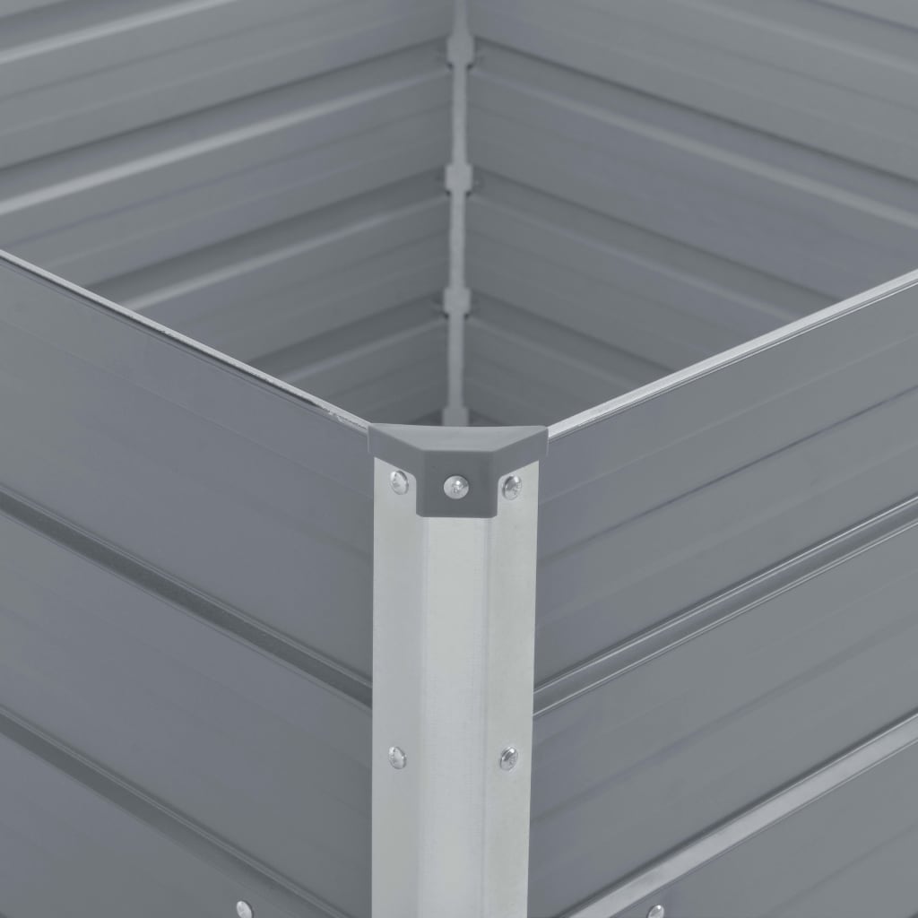 forhøjet blomsterbed 100 x 100 x 45 cm galvaniseret stål grå