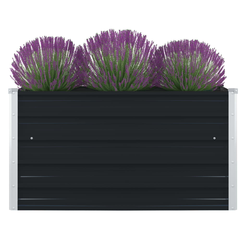 forhøjet blomsterbed 100 x 100 x 45 cm galvaniseret stål grå