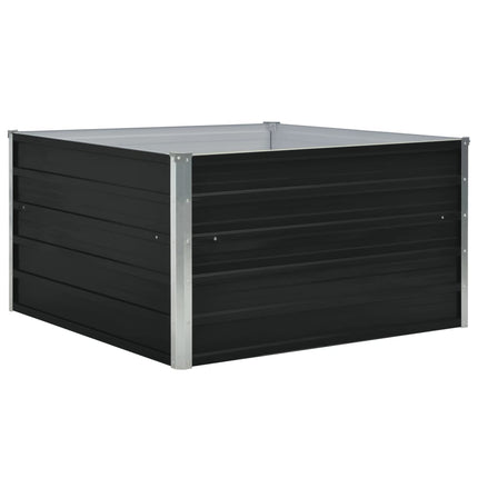 forhøjet blomsterbed 100 x 100 x 45 cm galvaniseret stål grå