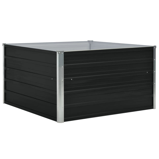 forhøjet blomsterbed 100 x 100 x 45 cm galvaniseret stål grå