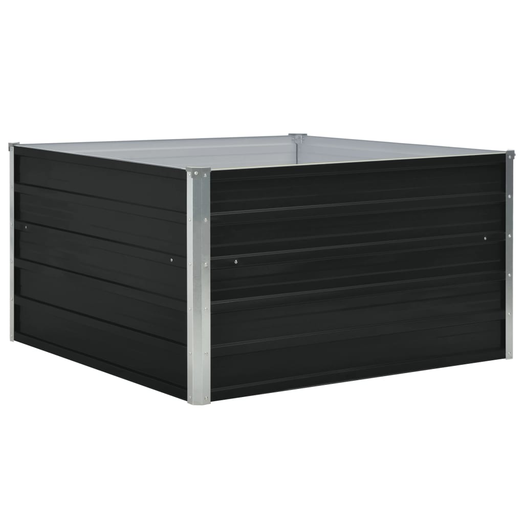 forhøjet blomsterbed 100 x 100 x 45 cm galvaniseret stål grå