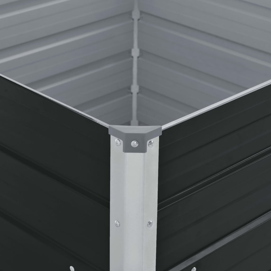 forhøjet blomsterbed 100 x 100 x 45 cm galvaniseret stål grå