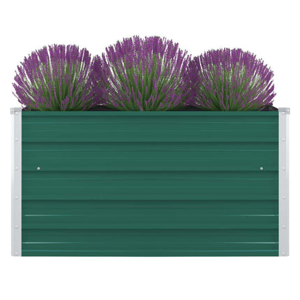 forhøjet blomsterbed 100 x 100 x 45 cm galvaniseret stål grøn