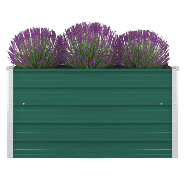 forhøjet blomsterbed 100 x 100 x 45 cm galvaniseret stål grøn