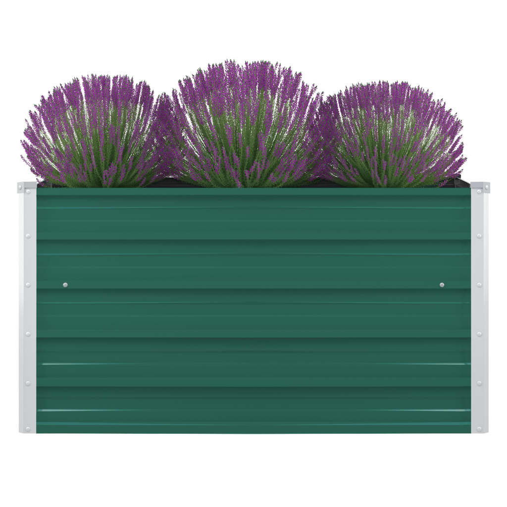 Forhøjet Blomsterbed 100 X 100 X 45 Cm Galvaniseret Stål Grøn - Vidaxl