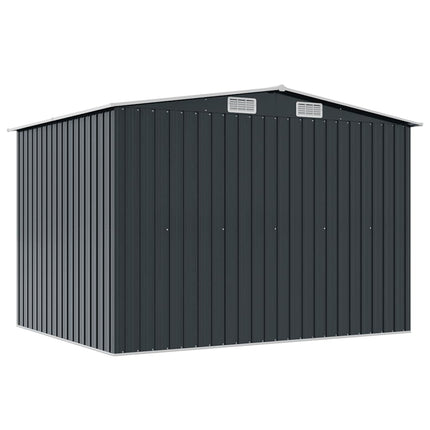 opbevaringsskur til haven 257x205x178 cm stål antracitgrå