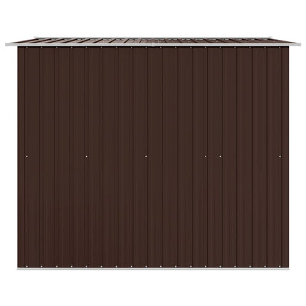 opbevaringsskur til haven 257x205x178 cm stål brun