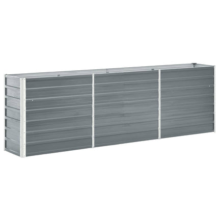 høj plantekasse 240x40x77 cm galvaniseret stål grå